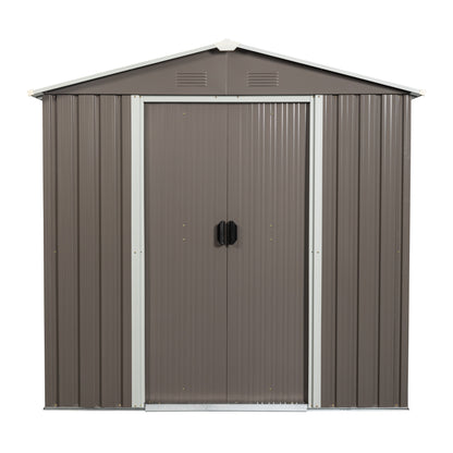 6ft x 5ft Outdoor Metal Storage Shed gray