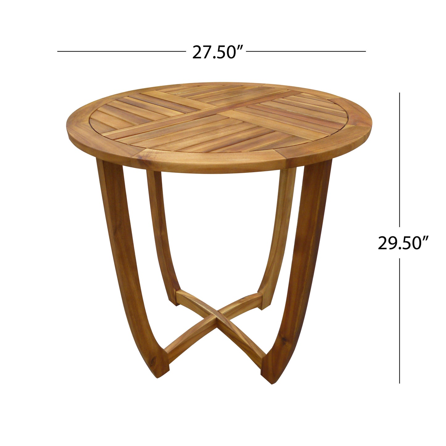 Outdoor Round Acacia Wood Accent Table,27.5" Teak