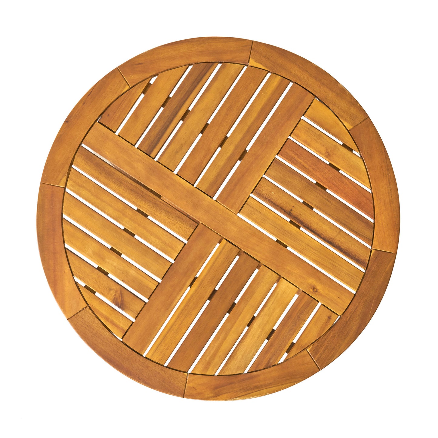 Outdoor Round Acacia Wood Accent Table,27.5" Teak