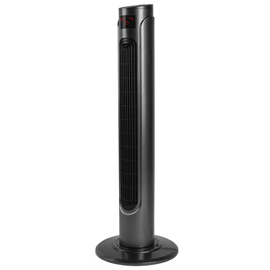 36 Inch High Efficiency Cooling Tower Fan with 3 Speed Settings and 15 Hour Timer, 70 Degree Auto Oscillating with Remote, Standing Fan for Bedroom Home Office