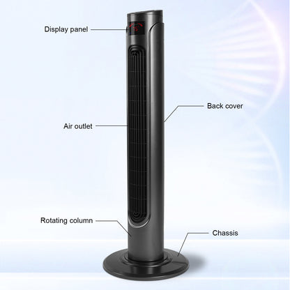 36 Inch High Efficiency Cooling Tower Fan with 3 Speed Settings and 15 Hour Timer, 70 Degree Auto Oscillating with Remote, Standing Fan for Bedroom Home Office
