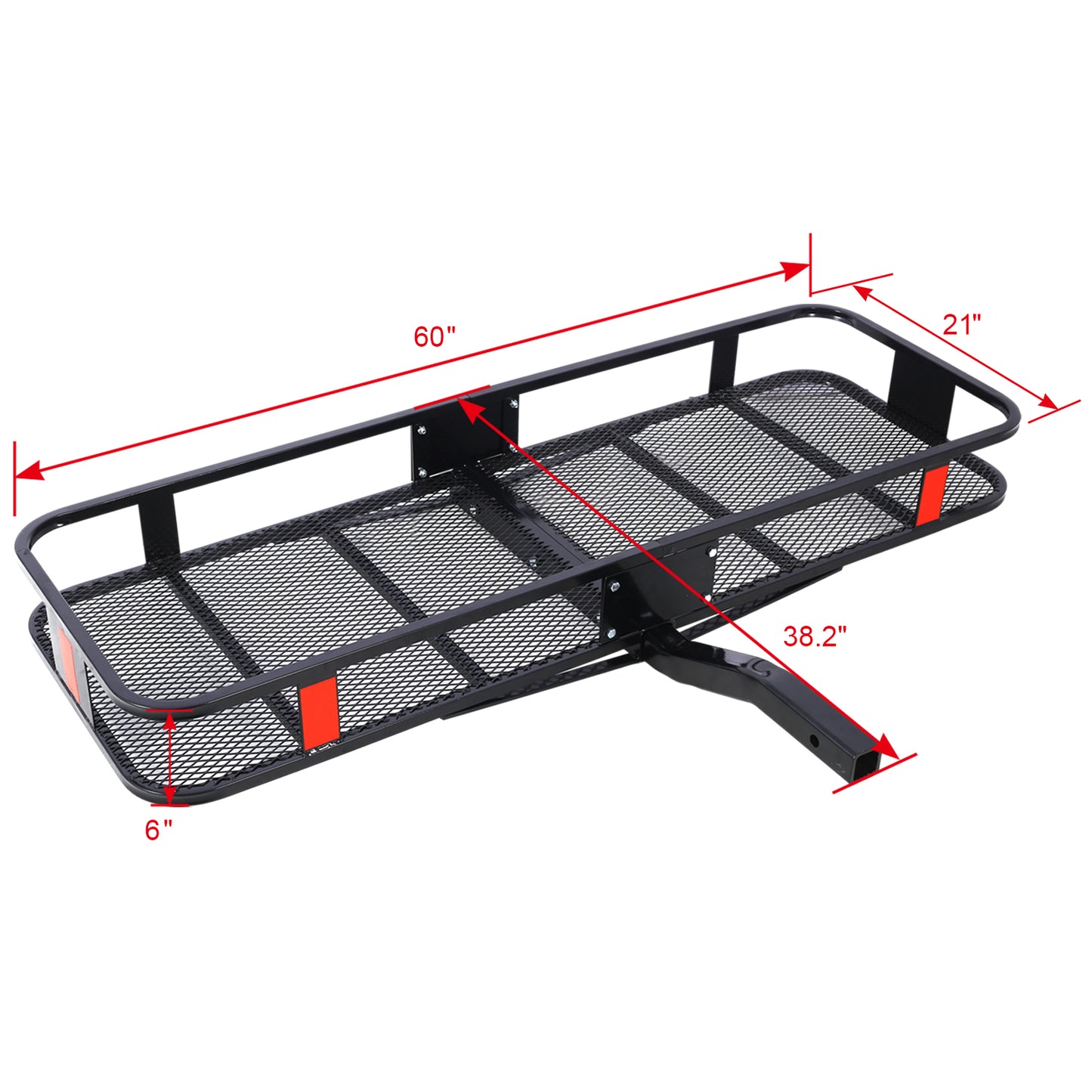 Hitch Mount Cargo Carrier Basket 60" X 21" X 6"+Waterproof Cargo Bag 16 Cubic Feet(56" 20" 20"),Hauling Weight Capacity of 500 Lbs and A Folding Arm.with Hitch Stabilizer,Net and Straps