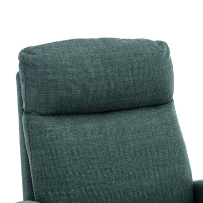 Rocking Chair, Modern Glider Chair, Recliner Armchair with Wood Legs and Side Pocket, Nursery Rocking Accent Chair with High Back for Living Room Bedroom (Emerald linen)