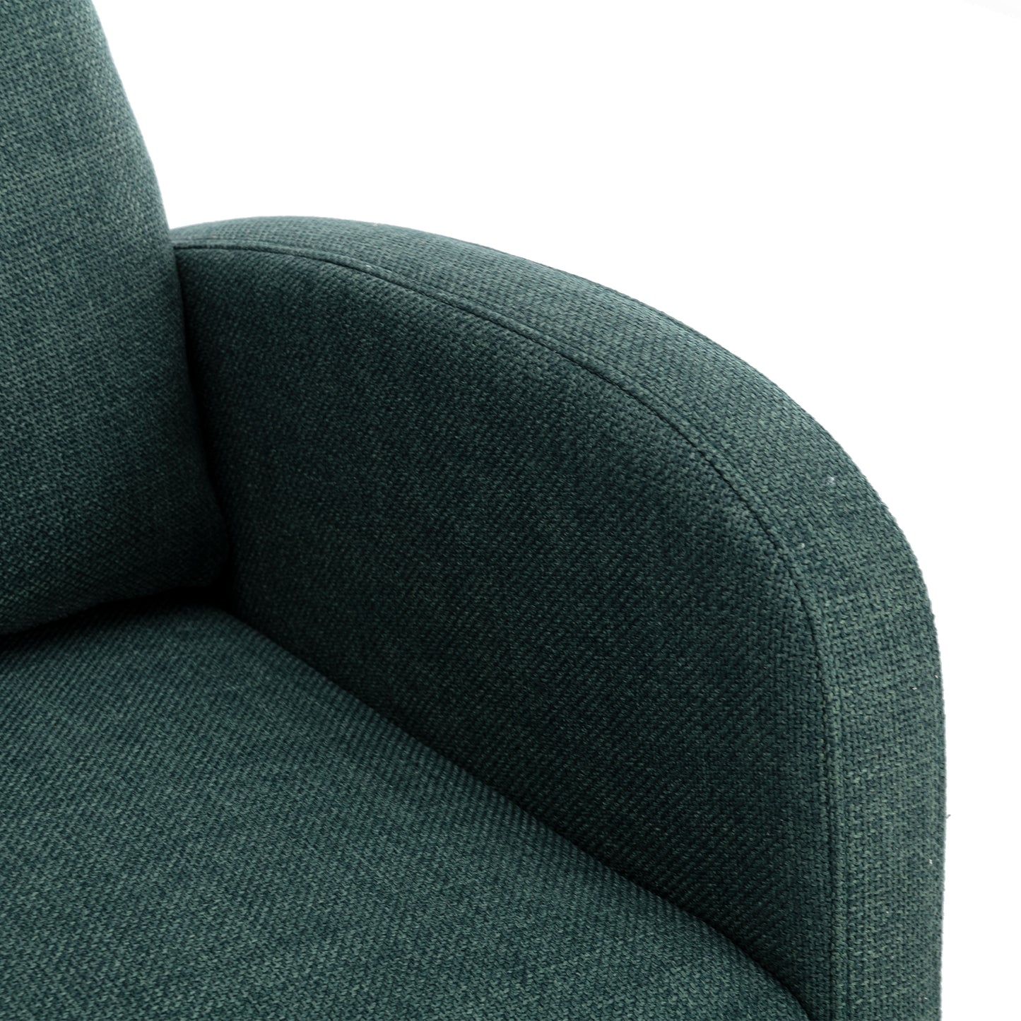 Rocking Chair, Modern Glider Chair, Recliner Armchair with Wood Legs and Side Pocket, Nursery Rocking Accent Chair with High Back for Living Room Bedroom (Emerald linen)