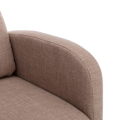 Rocking Chair, Modern Glider Chair, Recliner Armchair with Wood Legs and Side Pocket, Nursery Rocking Accent Chair with High Back for Living Room Bedroom (Camel linen)