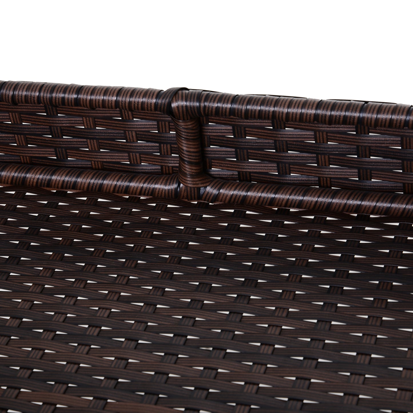 Rattan Wicker Serving Cart with 2-Tier Open Shelf, Outdoor Wheeled Bar Cart with Brakes for Poolside, Garden, Patio