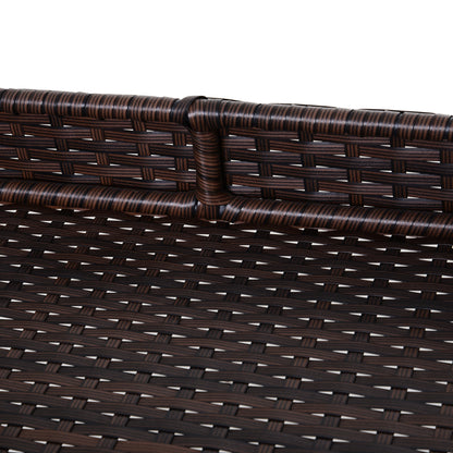 Rattan Wicker Serving Cart with 2-Tier Open Shelf, Outdoor Wheeled Bar Cart with Brakes for Poolside, Garden, Patio