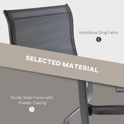 Outsunny Set of 2 Outdoor Swivel Bar Stools with Armrests, Bar Height Patio Chairs with Steel Frame for Balcony, Poolside, Backyard, Brown