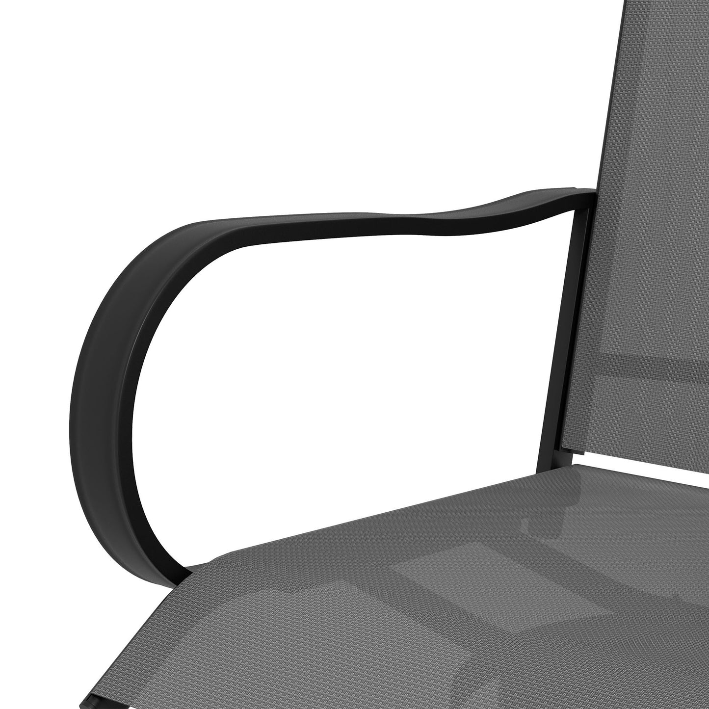 Outdoor Bar Stools with Armrests, Set of 2 360° Swivel Bar Height Patio Chairs with High-Density Mesh Fabric, Steel Frame Dining Chairs for Balcony, Poolside, Backyard, Gray