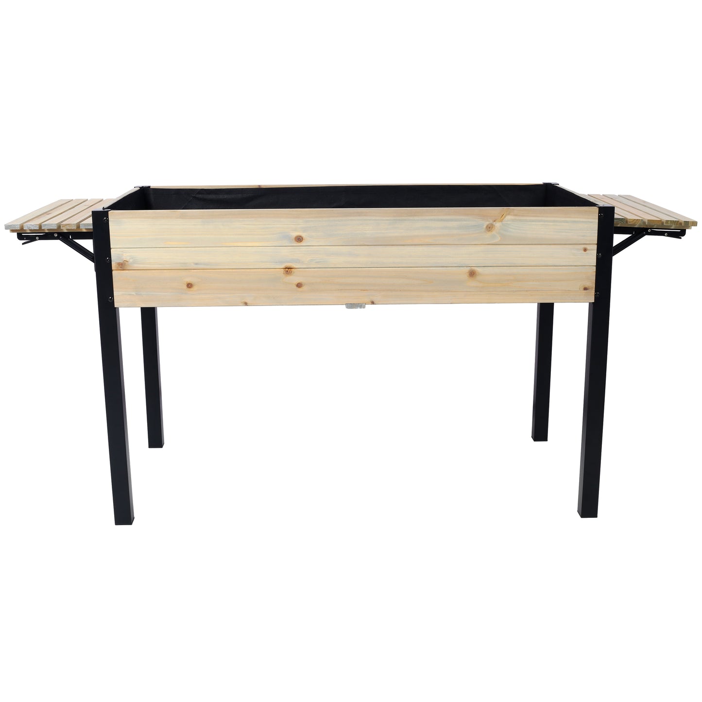 Raised Garden Bed, Metal Leg Wood Planter Boxes with Folding Storage Shelf,Elevated Planter Box for Growing Fresh Herbs, Vegetables, Flowers Great for Outdoor Patio, Deck, Balcony