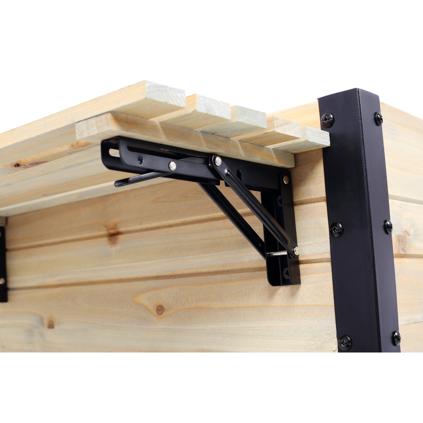 Raised Garden Bed, Metal Leg Wood Planter Boxes with Folding Storage Shelf,Elevated Planter Box for Growing Fresh Herbs, Vegetables, Flowers Great for Outdoor Patio, Deck, Balcony