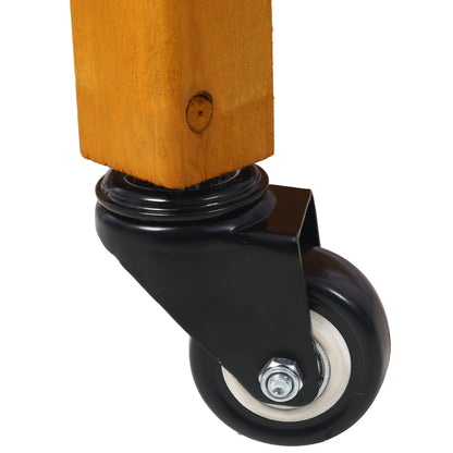 Elevated 8 Pocket Herb Garden Bed, Mobile Raised Customizable Wood Planter for Herbs, Vegetables, Flowers w/ Lockable Wheels, Storage Shelf, Drainage Holes