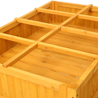 Elevated 8 Pocket Herb Garden Bed, Mobile Raised Customizable Wood Planter for Herbs, Vegetables, Flowers w/ Lockable Wheels, Storage Shelf, Drainage Holes