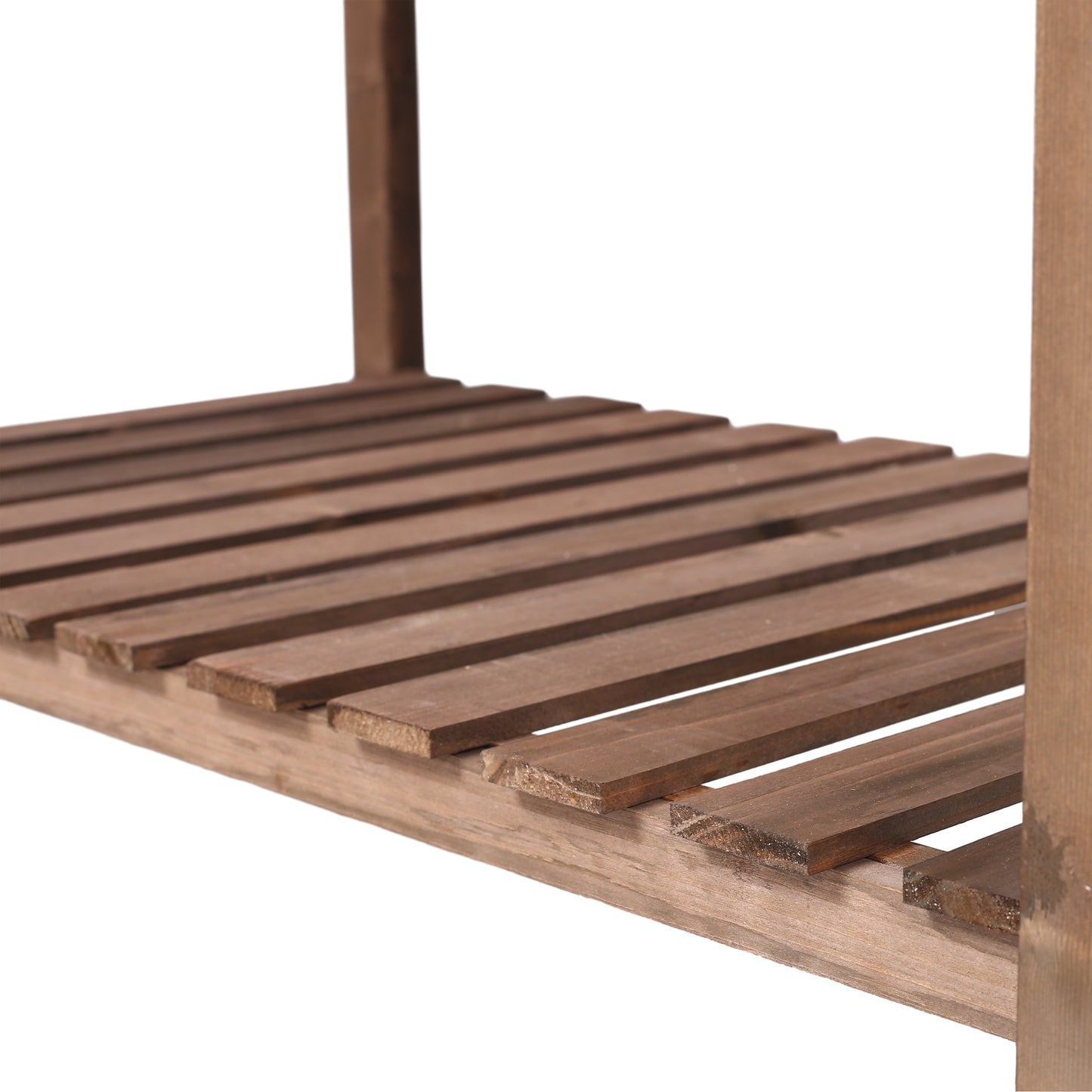 8 Pockets Horticulture Raised Garden Bed Elevated Wood Planter Box Stand with Foldable Side Table and Storage Shelf for Herb/Vegetables/Flowers, dark brown color