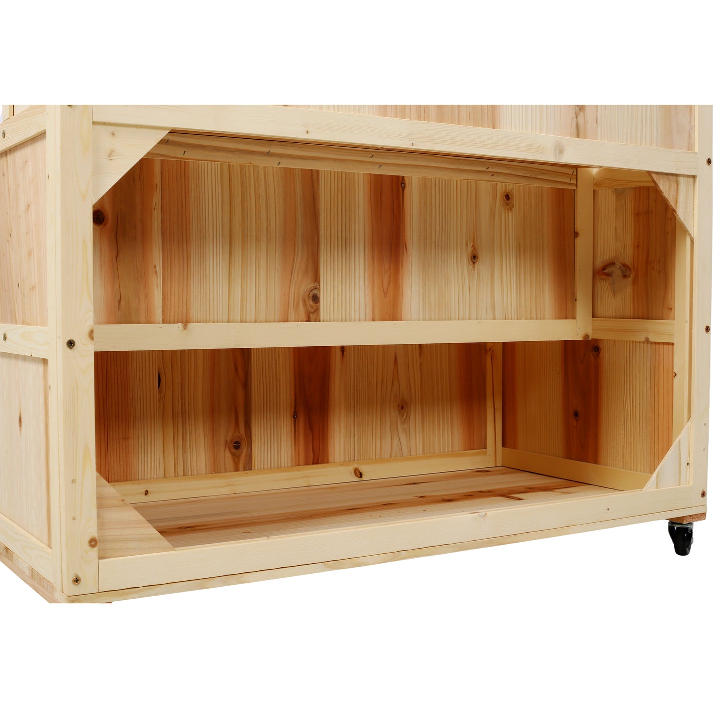 3-Tiers Raised Garden Bed with Trellis, 53" H Vertical Planter Box with Wheels & Back Storage Area, for Flowers, Vegetables, Herbs, Natural