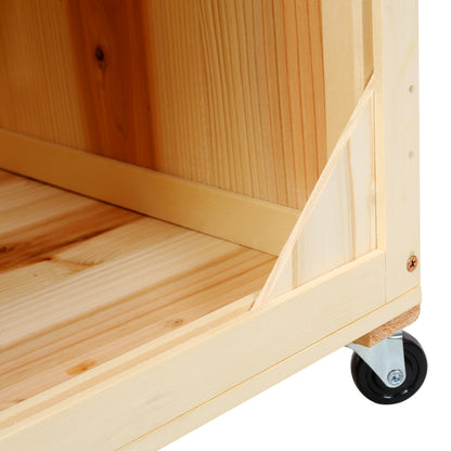 3-Tiers Raised Garden Bed with Trellis, 53" H Vertical Planter Box with Wheels & Back Storage Area, for Flowers, Vegetables, Herbs, Natural