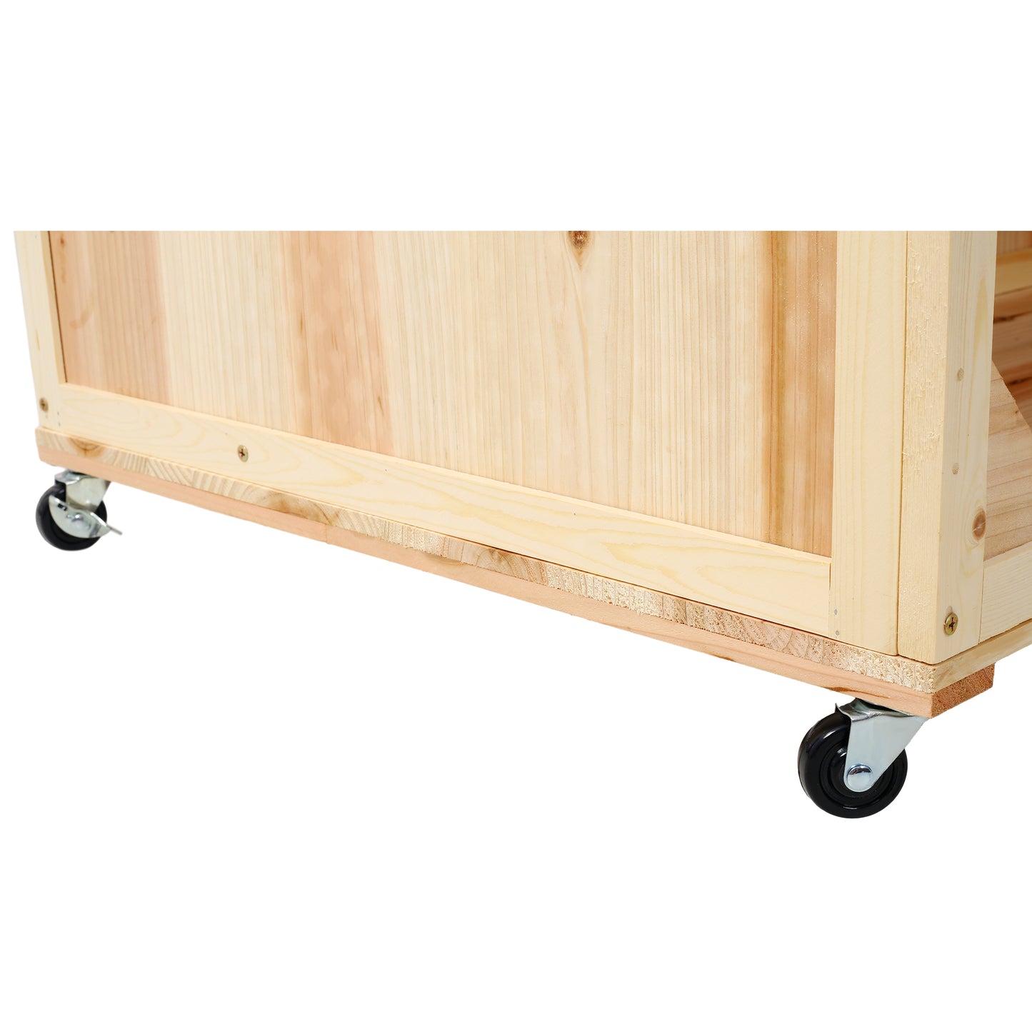 3-Tiers Raised Garden Bed with Trellis, 53" H Vertical Planter Box with Wheels & Back Storage Area, for Flowers, Vegetables, Herbs, Natural