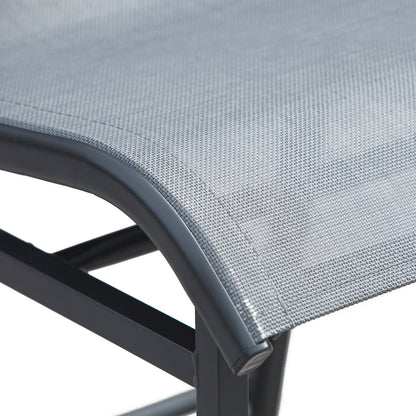 3 Piece Bar Height Outdoor Bistro Set for 2, Round Patio Pub Table 2 Bar Chairs with Comfortable Design & Strong Build, Charcoal Gray