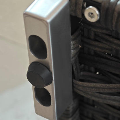 Outsunny Outdoor Towel Rack & Pool Toy Cabinet, Hot Tub Accessory Storage, Freestanding PE Rattan Wicker Cabinet with Drawer for Indoor, Outdoor Swimming Pool, Spa, Gray