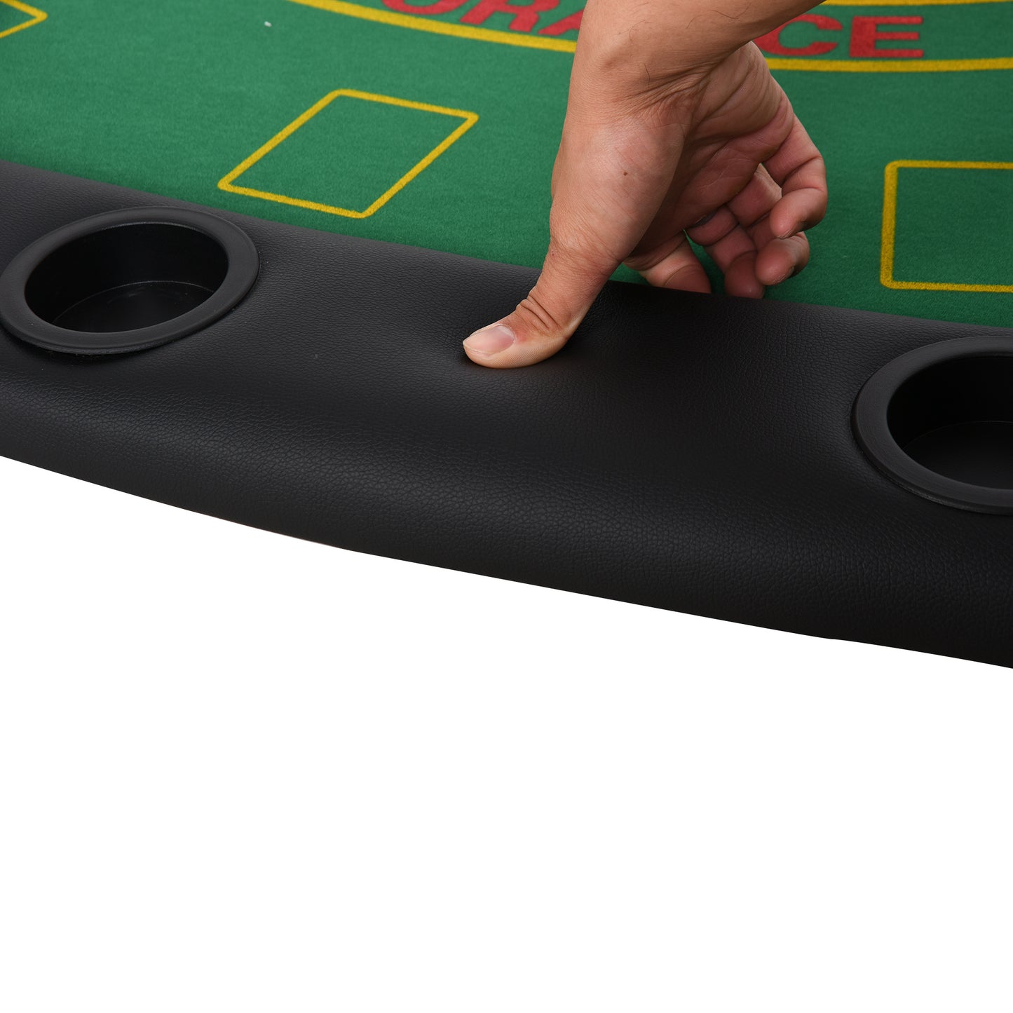 Soozier Poker Table Foldable, 72" Blackjack Table for 7 Players with Chip & Cup Holder, Green Felt