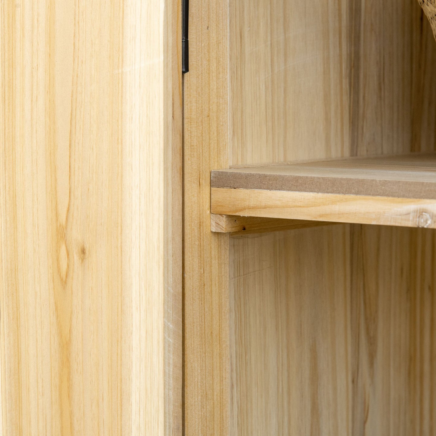 Outsunny Garden Storage Cabinet, Outdoor Tool Shed with Galvanized Top and Two Shelves for Yard Tools or Pool Accessories, Natural