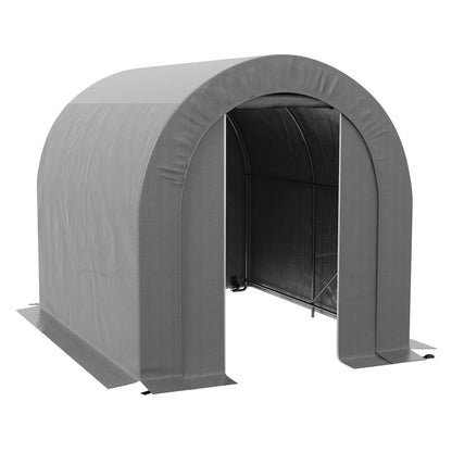 6' x 8' Garden Storage Tent, Heavy Duty Outdoor Shed, Waterproof Portable Shed Storage Shelter with Galvanized Metal Frame for Bike, Motorcycle, Garden Tools, Gray