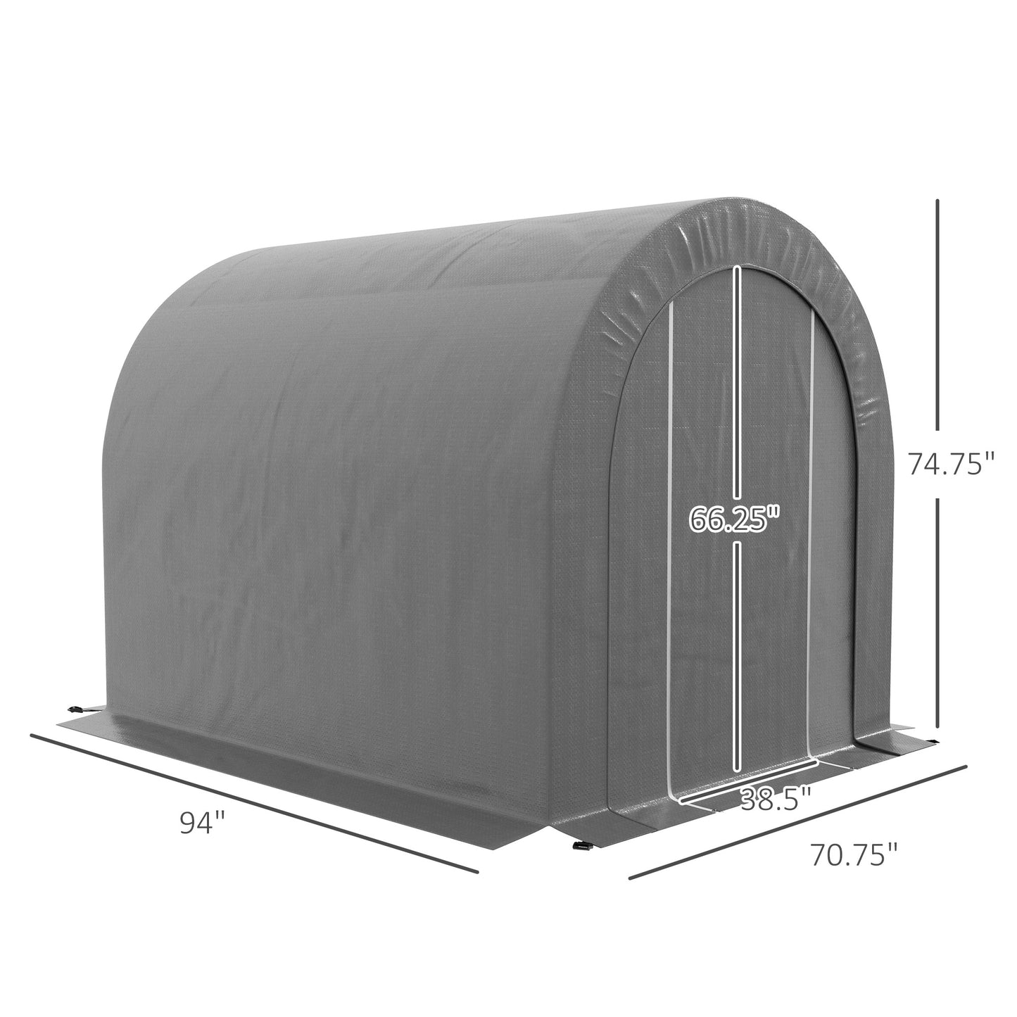 6' x 8' Garden Storage Tent, Heavy Duty Outdoor Shed, Waterproof Portable Shed Storage Shelter with Galvanized Metal Frame for Bike, Motorcycle, Garden Tools, Gray