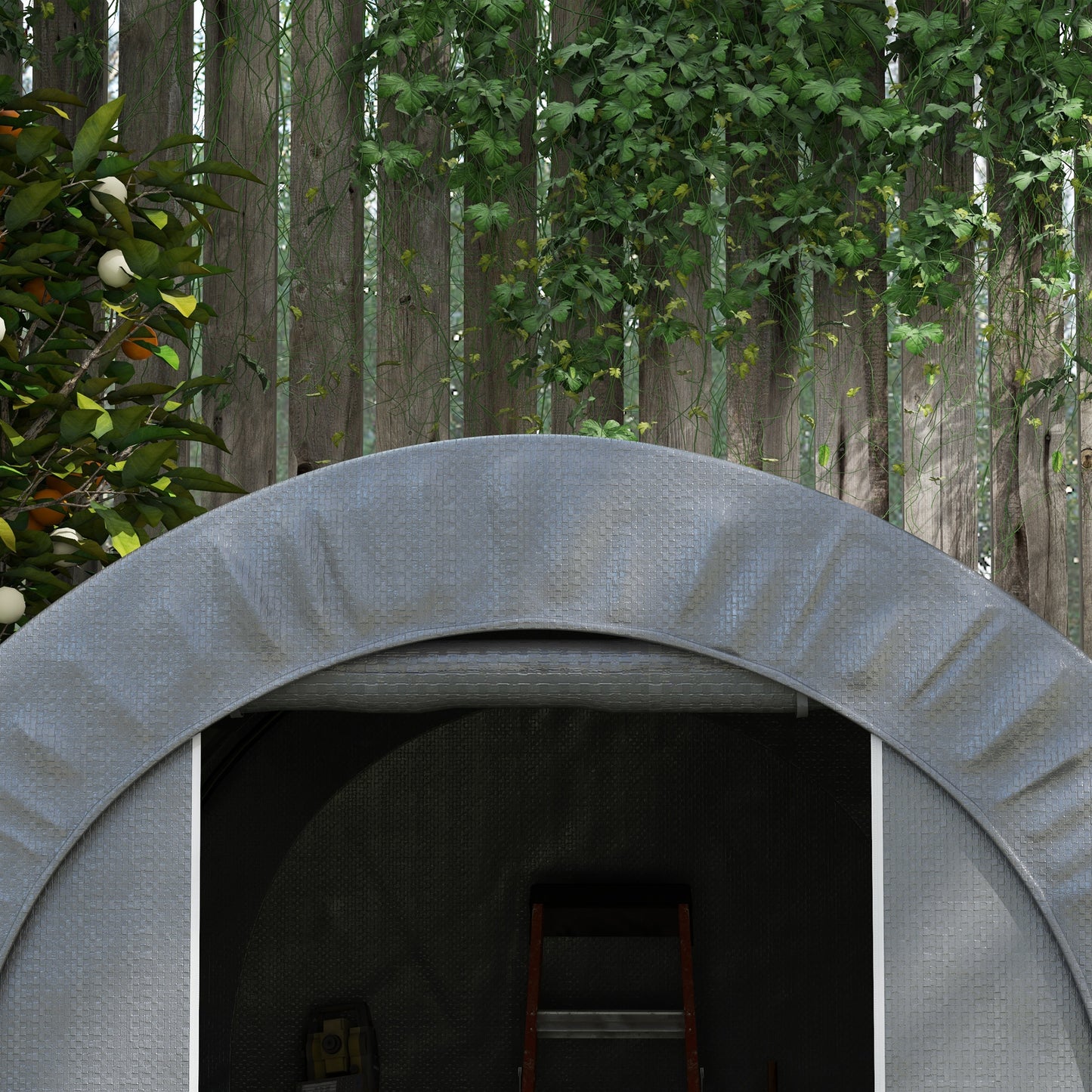 6' x 8' Garden Storage Tent, Heavy Duty Outdoor Shed, Waterproof Portable Shed Storage Shelter with Galvanized Metal Frame for Bike, Motorcycle, Garden Tools, Gray