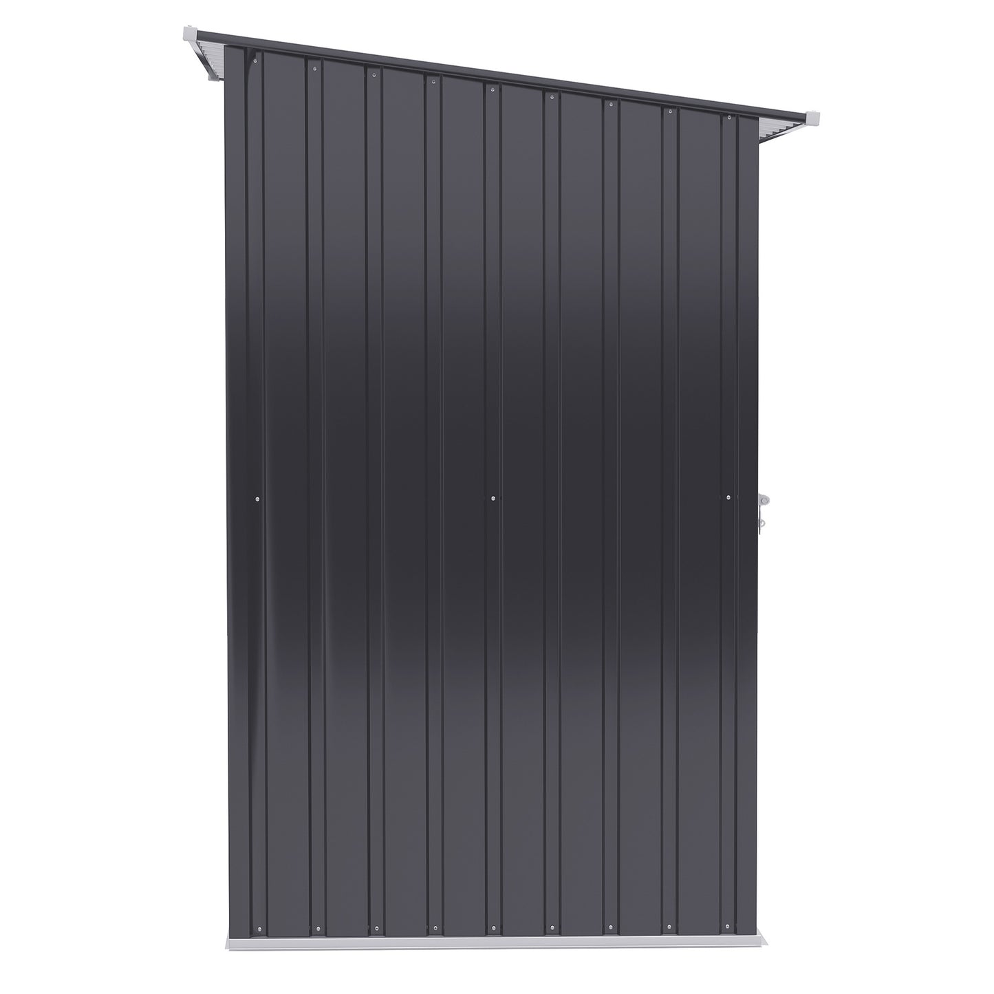 3.3' x 3.4' Outdoor Storage Shed, Galvanized Metal Utility Garden Tool House, Lockable Door for Backyard, Bike, Patio, Garage, Lawn, Dark Gray