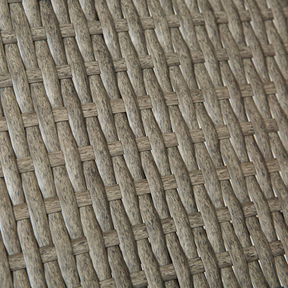 3 PCS Rattan Wicker Bar Set with Wood Grain Top Table and 2 Bar Stools for Outdoor, Patio, Poolside, Garden, Grey