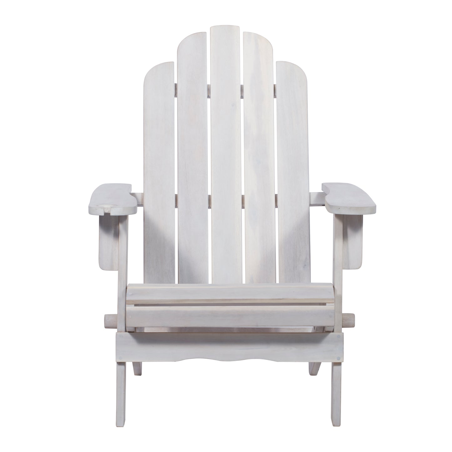 Classic Solid Acacia Wood Adirondack Patio Chair - White Wash