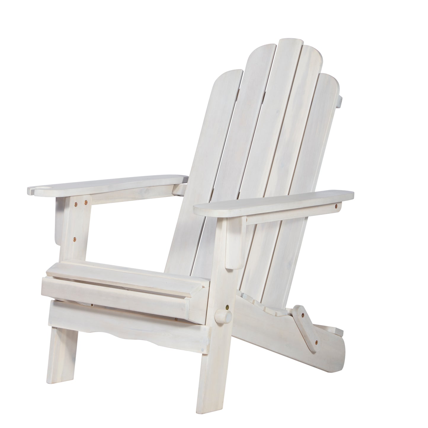 Classic Solid Acacia Wood Adirondack Patio Chair - White Wash