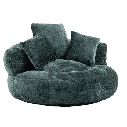 Lazy Sofa Durable Comfort Lounger High Back Bean Bag Chair Couch With Three Pillows for Adults and Kids, Indoor & Outdoor, Single Gaming Sofa Chair For Bedroom,Office (Emerald Chenille)