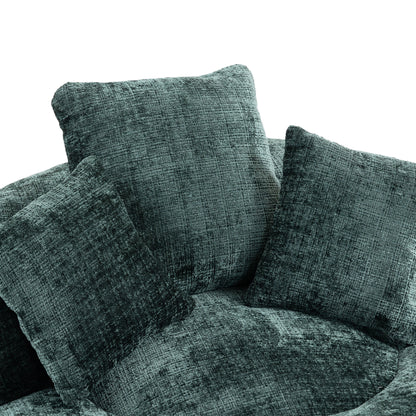 Lazy Sofa Durable Comfort Lounger High Back Bean Bag Chair Couch With Three Pillows for Adults and Kids, Indoor & Outdoor, Single Gaming Sofa Chair For Bedroom,Office (Emerald Chenille)