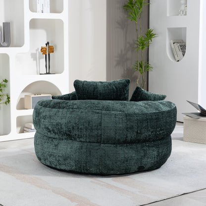 Lazy Sofa Durable Comfort Lounger High Back Bean Bag Chair Couch With Three Pillows for Adults and Kids, Indoor & Outdoor, Single Gaming Sofa Chair For Bedroom,Office (Emerald Chenille)