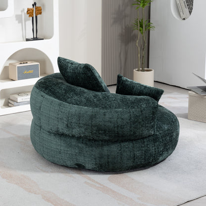 Lazy Sofa Durable Comfort Lounger High Back Bean Bag Chair Couch With Three Pillows for Adults and Kids, Indoor & Outdoor, Single Gaming Sofa Chair For Bedroom,Office (Emerald Chenille)