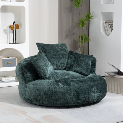 Lazy Sofa Durable Comfort Lounger High Back Bean Bag Chair Couch With Three Pillows for Adults and Kids, Indoor & Outdoor, Single Gaming Sofa Chair For Bedroom,Office (Emerald Chenille)