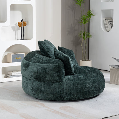 Lazy Sofa Durable Comfort Lounger High Back Bean Bag Chair Couch With Three Pillows for Adults and Kids, Indoor & Outdoor, Single Gaming Sofa Chair For Bedroom,Office (Emerald Chenille)