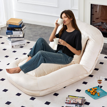 Folding Sofa Chair with 5 Adjustable Positions Plush Floor Lounge Chair for Gaming, Meditation, and Relaxation