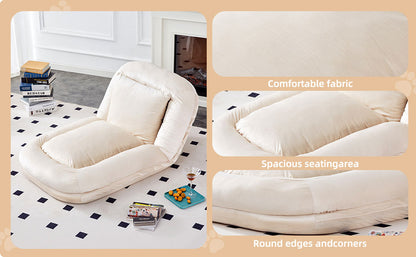 Folding Sofa Chair with 5 Adjustable Positions Plush Floor Lounge Chair for Gaming, Meditation, and Relaxation