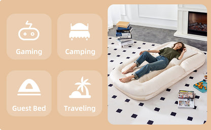 Folding Sofa Chair with 5 Adjustable Positions Plush Floor Lounge Chair for Gaming, Meditation, and Relaxation