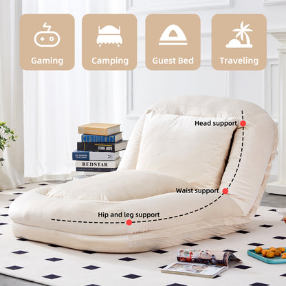 Folding Sofa Chair with 5 Adjustable Positions Plush Floor Lounge Chair for Gaming, Meditation, and Relaxation