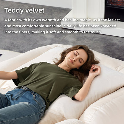 Folding Sofa Chair with 5 Adjustable Positions Plush Floor Lounge Chair for Gaming, Meditation, and Relaxation