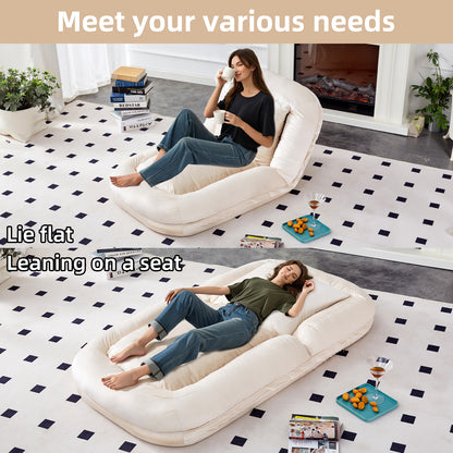 Folding Sofa Chair with 5 Adjustable Positions Plush Floor Lounge Chair for Gaming, Meditation, and Relaxation