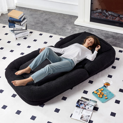 Folding Sofa Chair with 5 Adjustable Positions Plush Floor Lounge Chair for Gaming, Meditation, and Relaxation