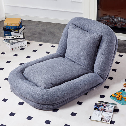 Folding Sofa Chair with 5 Adjustable Positions Plush Floor Lounge Chair for Gaming, Meditation, and Relaxation