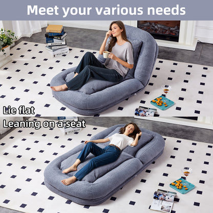 Folding Sofa Chair with 5 Adjustable Positions Plush Floor Lounge Chair for Gaming, Meditation, and Relaxation