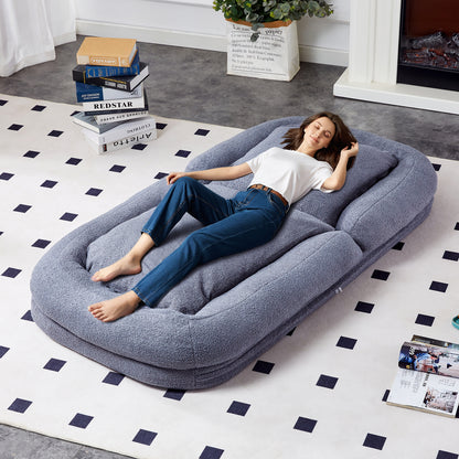 Folding Sofa Chair with 5 Adjustable Positions Plush Floor Lounge Chair for Gaming, Meditation, and Relaxation