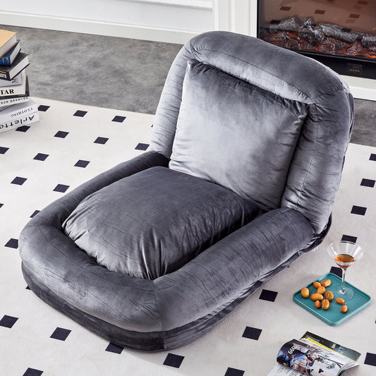 Folding Sofa Chair with 5 Adjustable Positions Plush Floor Lounge Chair for Gaming, Meditation, and Relaxation