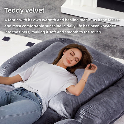 Folding Sofa Chair with 5 Adjustable Positions Plush Floor Lounge Chair for Gaming, Meditation, and Relaxation